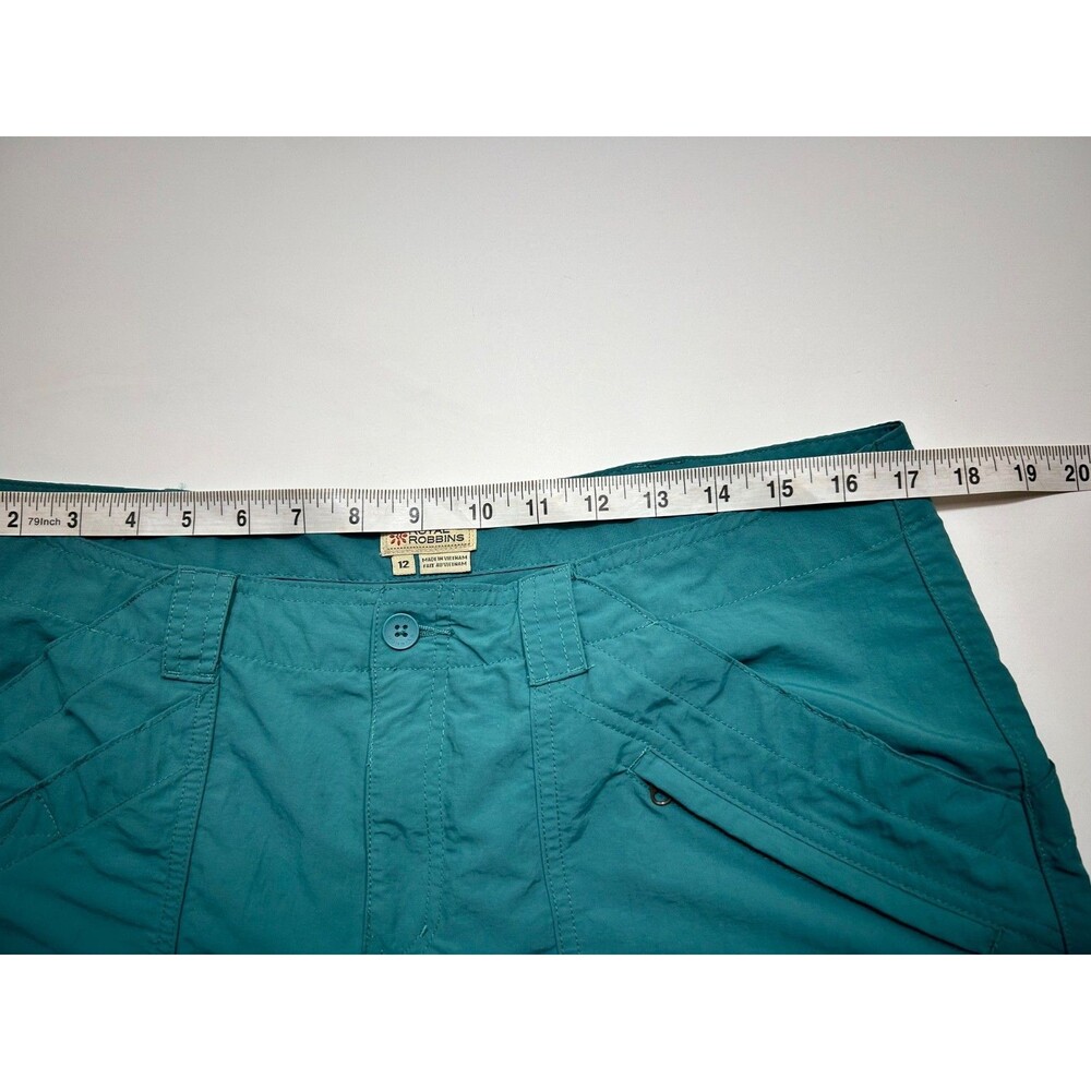 ROYAL ROBBINS Nylon Shorts Women’s Size 12 Sea Glass Teal Pockets Hiking Outdoor - Picture 8 of 10
